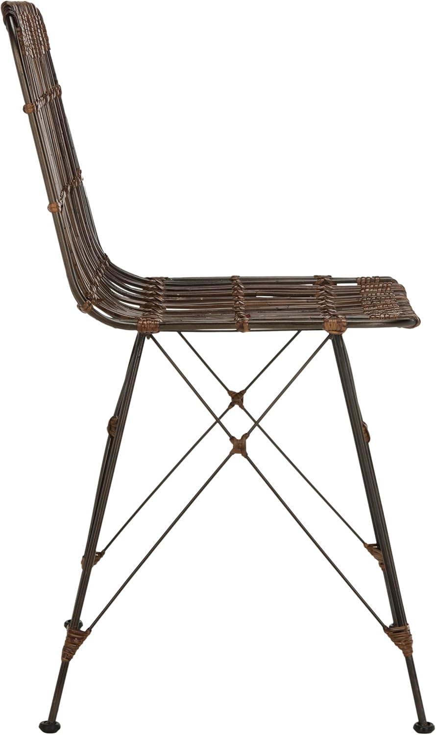 image:imageSafavieh Home Minerva Brown and Black Wicker Dining Chair Set of 2Brown Black