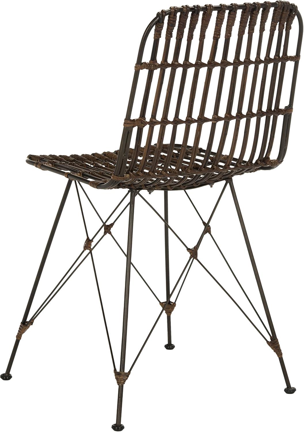 image:imageSafavieh Home Minerva Brown and Black Wicker Dining Chair Set of 2Brown Black