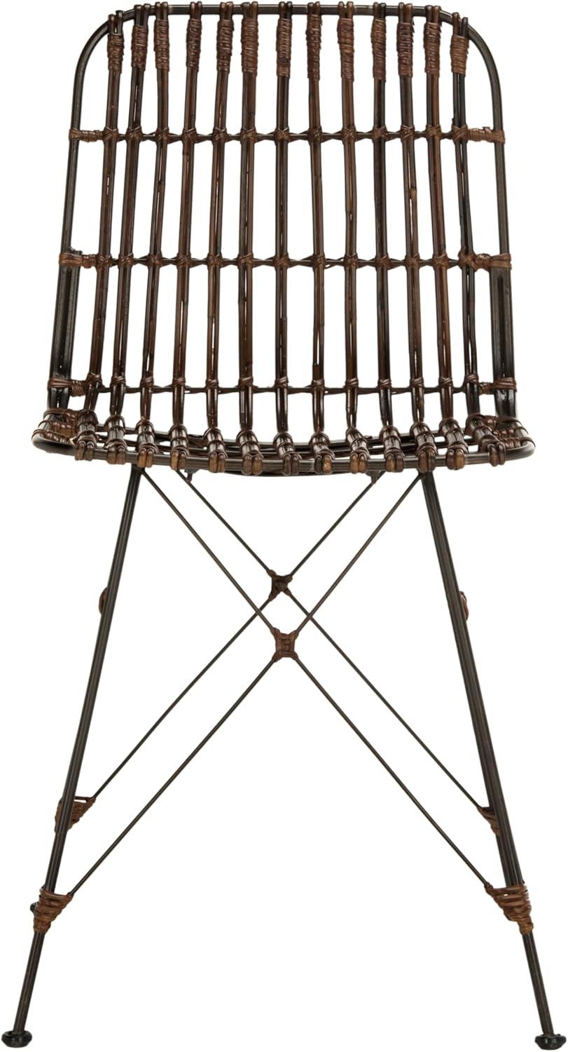 image:imageSafavieh Home Minerva Brown and Black Wicker Dining Chair Set of 2Brown Black