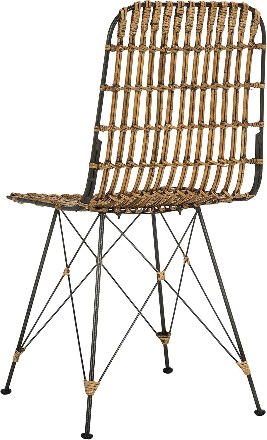 image:imageSafavieh Home Minerva Brown and Black Wicker Dining Chair Set of 2Natural Black
