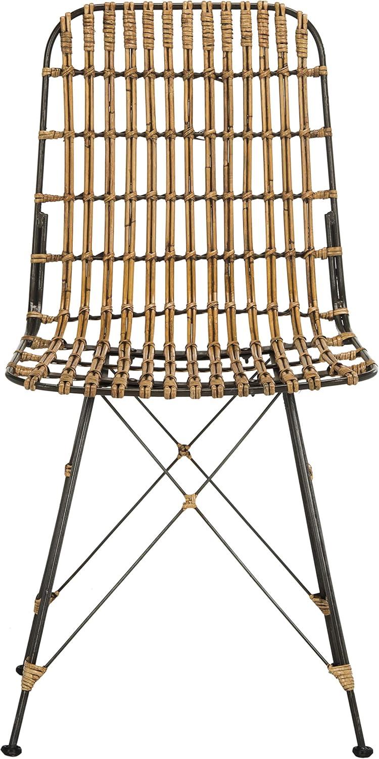 image:imageSafavieh Home Minerva Brown and Black Wicker Dining Chair Set of 2Natural Black