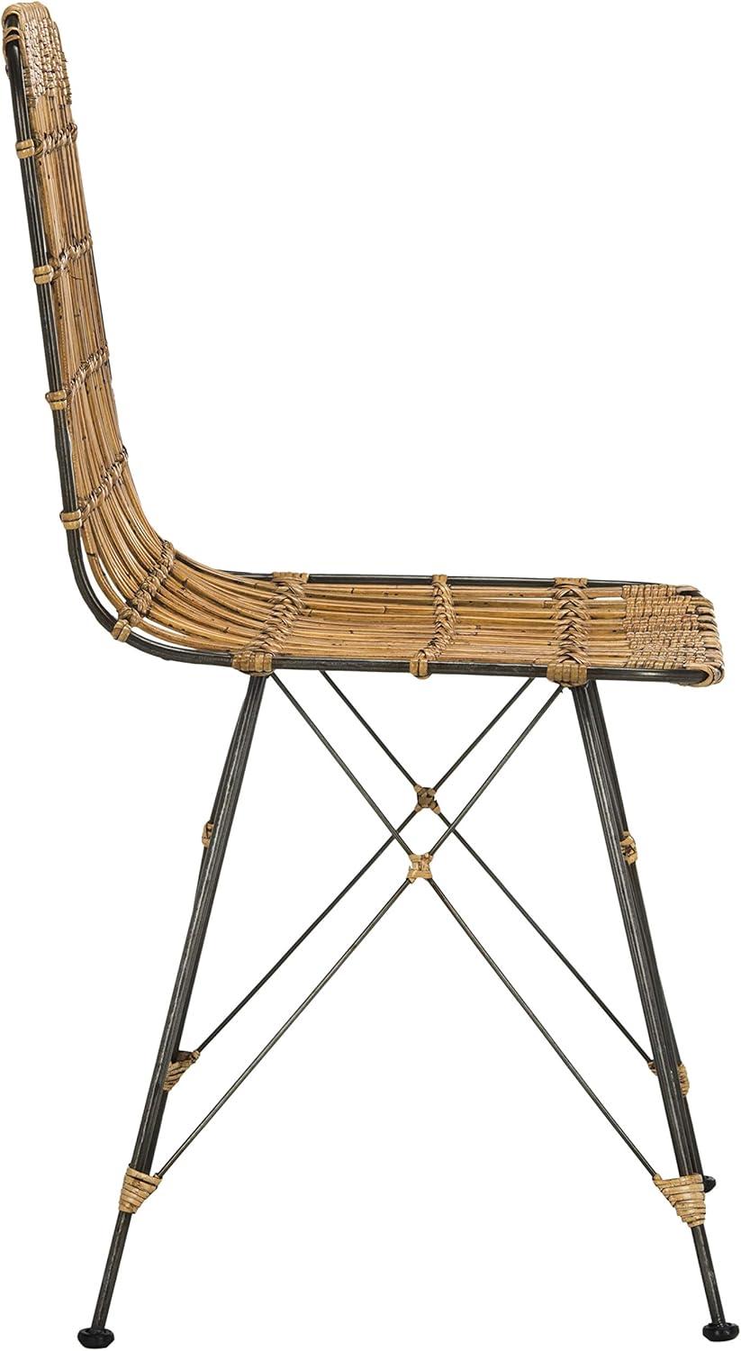 image:imageSafavieh Home Minerva Brown and Black Wicker Dining Chair Set of 2Natural Black