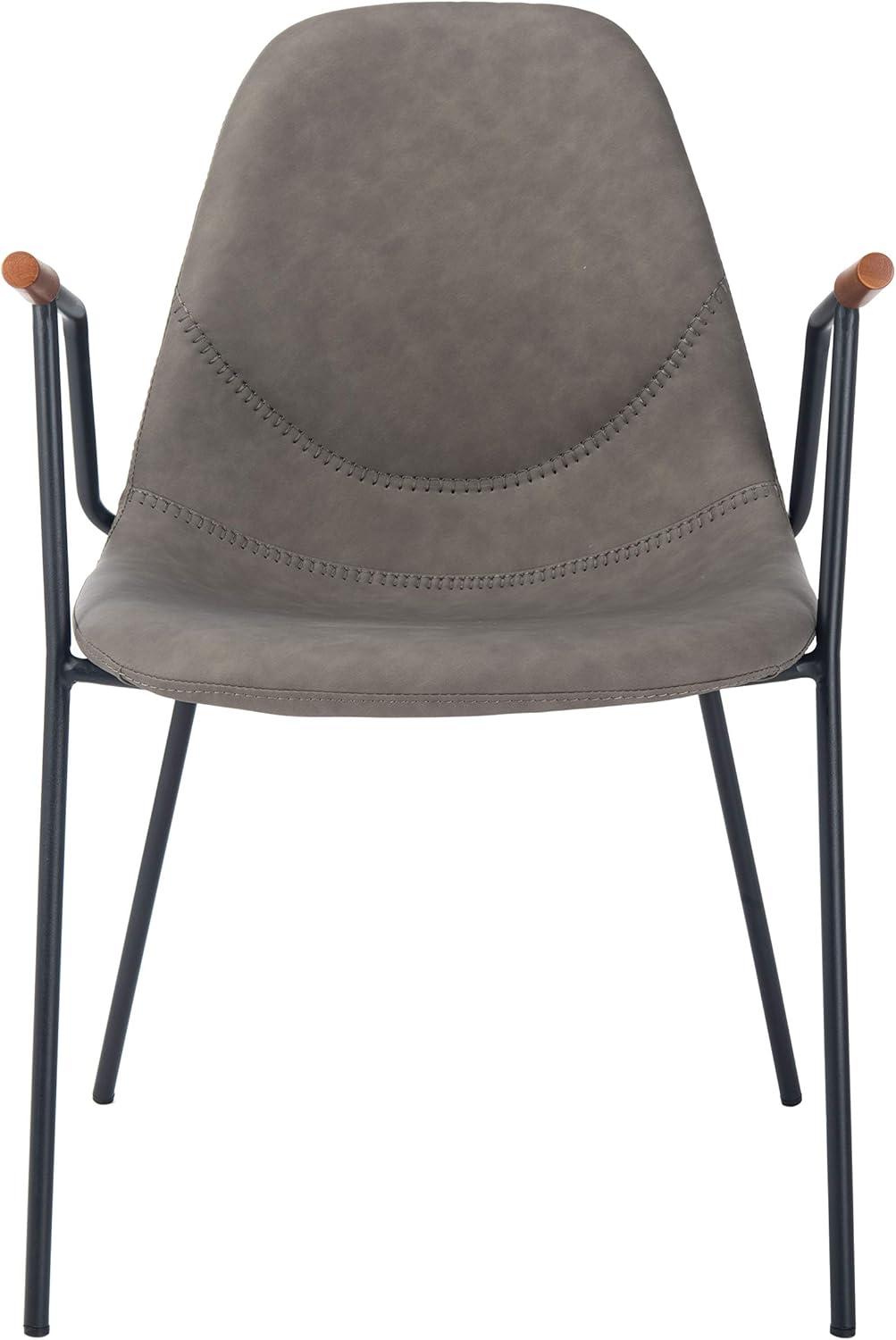 image:imageSafavieh Home Tanner MidCentury Olive Faux Leather and Black Dining Chair Set of 2Ash Black
