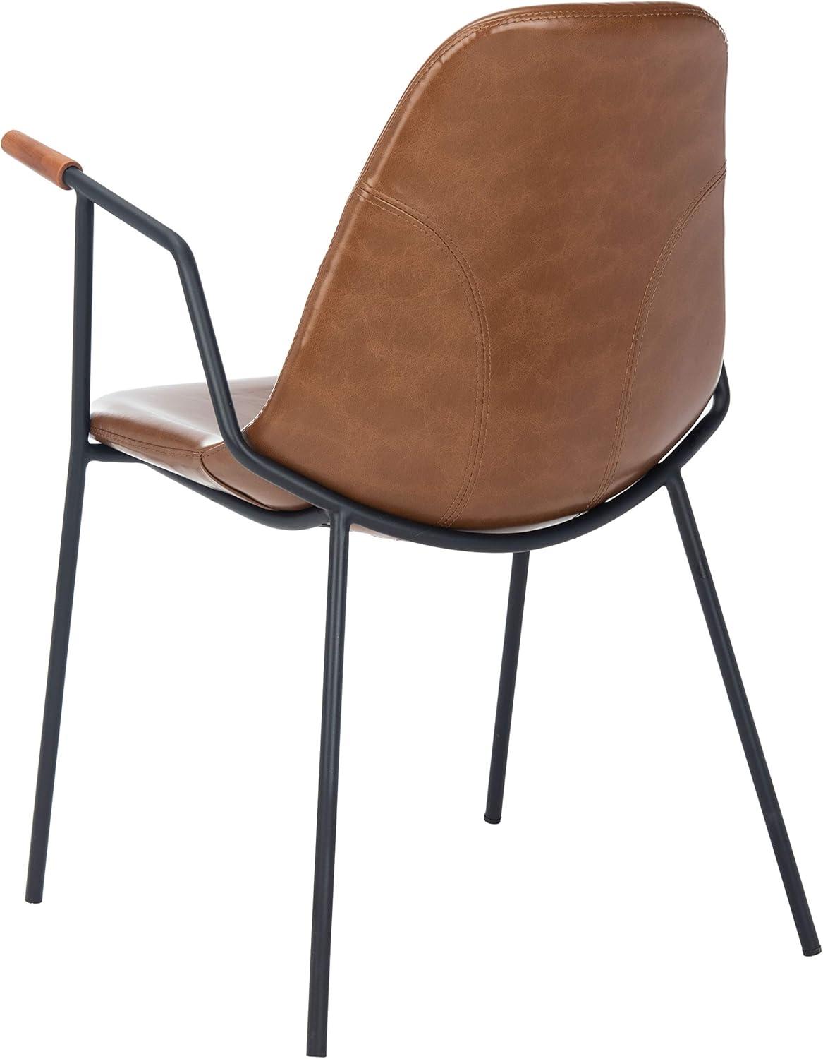 image:imageSafavieh Home Tanner MidCentury Olive Faux Leather and Black Dining Chair Set of 2Cognac Black