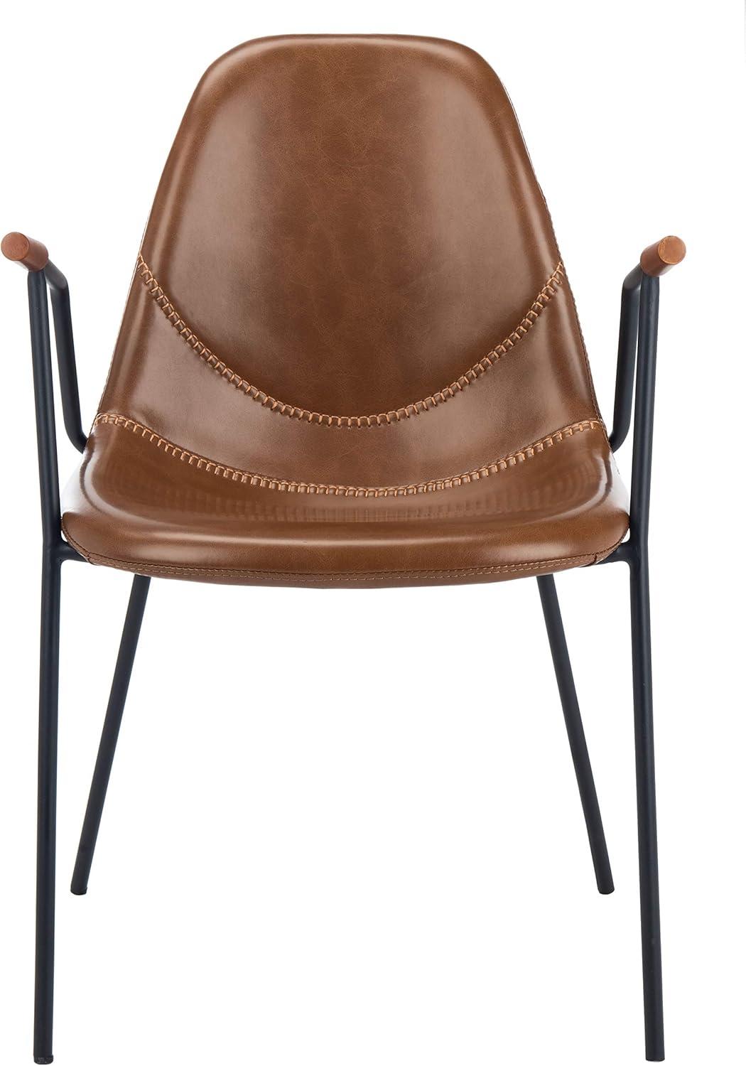 image:imageSafavieh Home Tanner MidCentury Olive Faux Leather and Black Dining Chair Set of 2Cognac Black