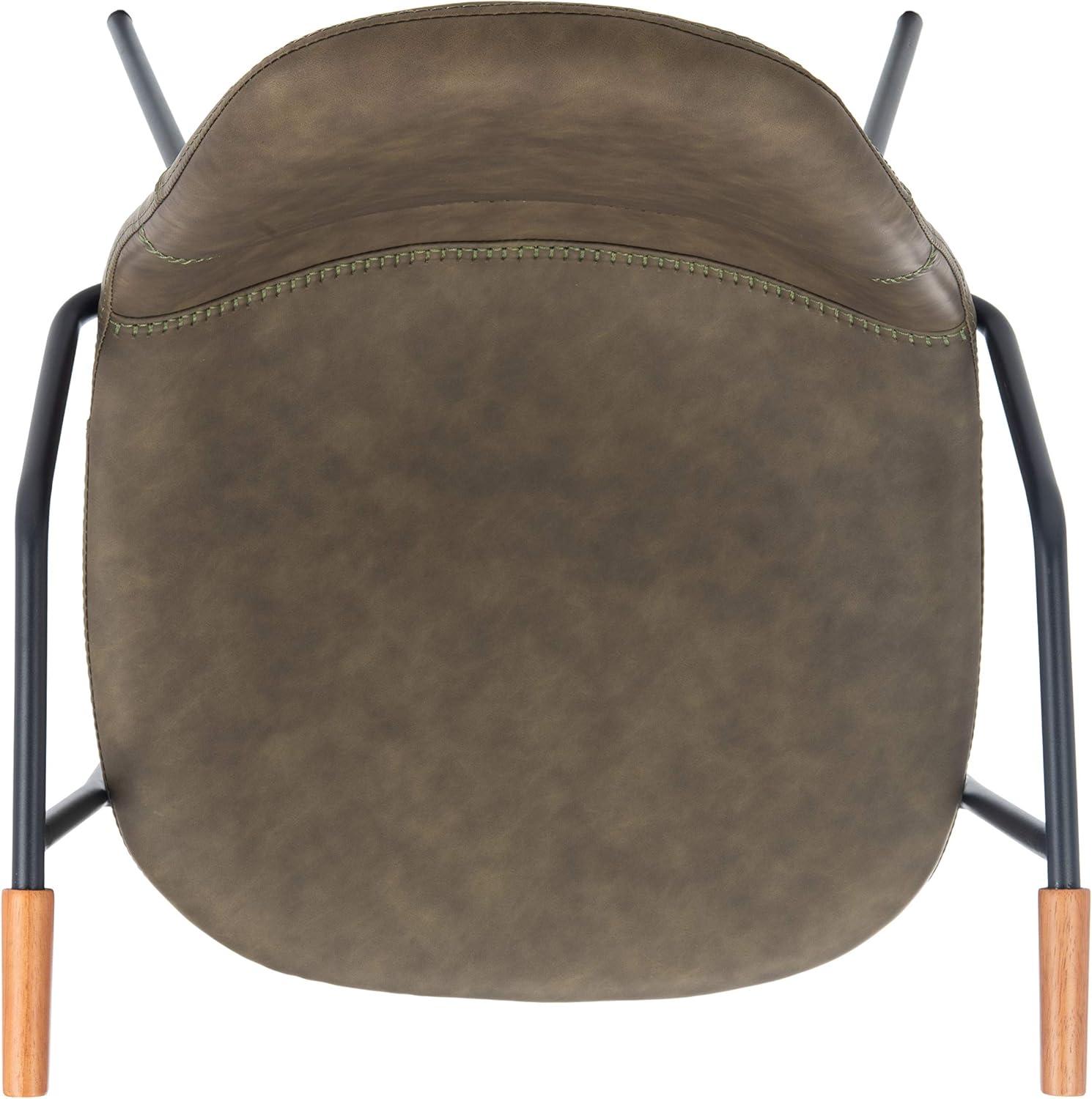 image:imageSafavieh Home Tanner MidCentury Olive Faux Leather and Black Dining Chair Set of 2Olive Black