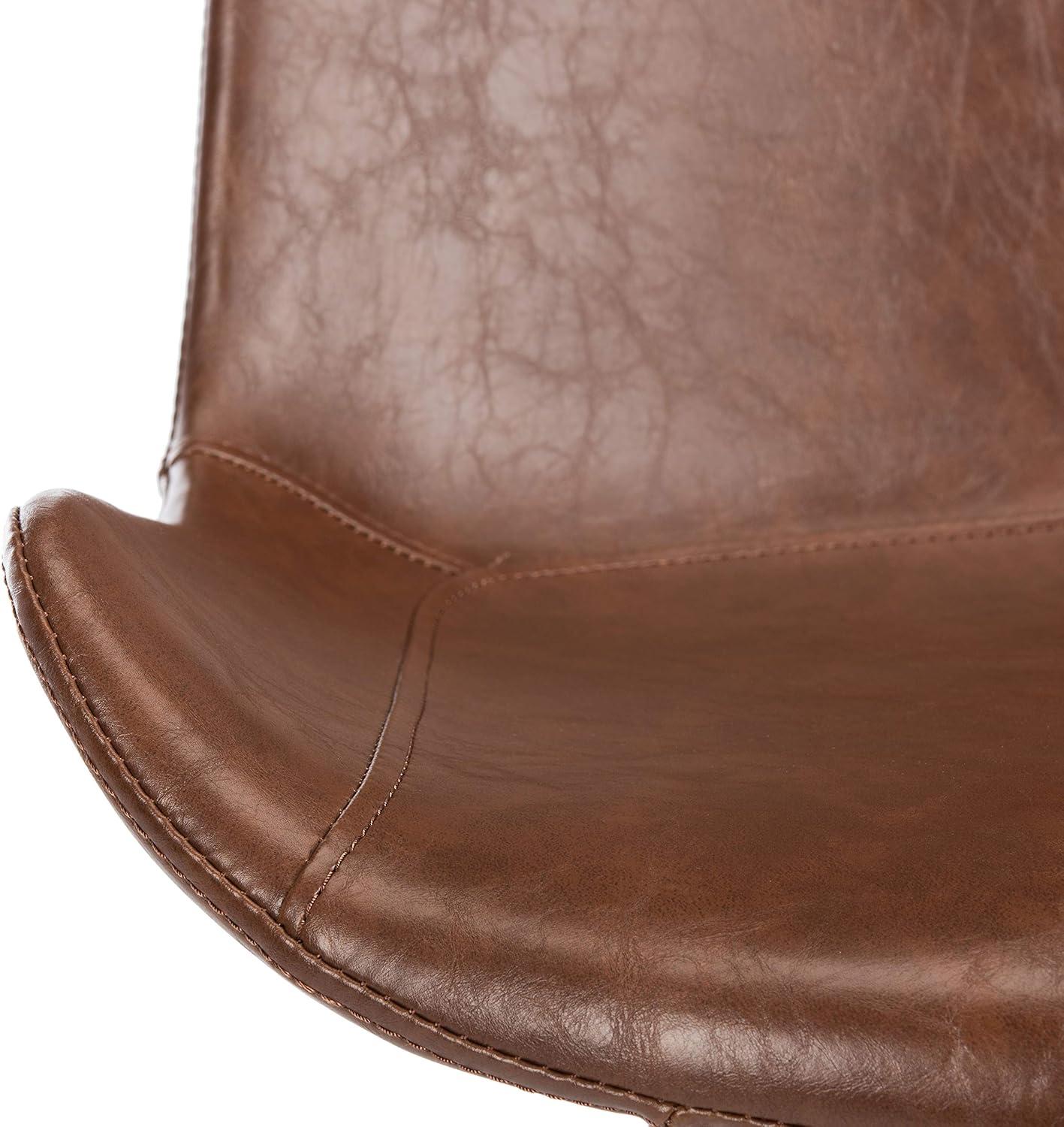 image:imageSafavieh Home Terra MidCentury Modern Black Faux Leather and Black Dining Chair Set of 2Light Brown Black