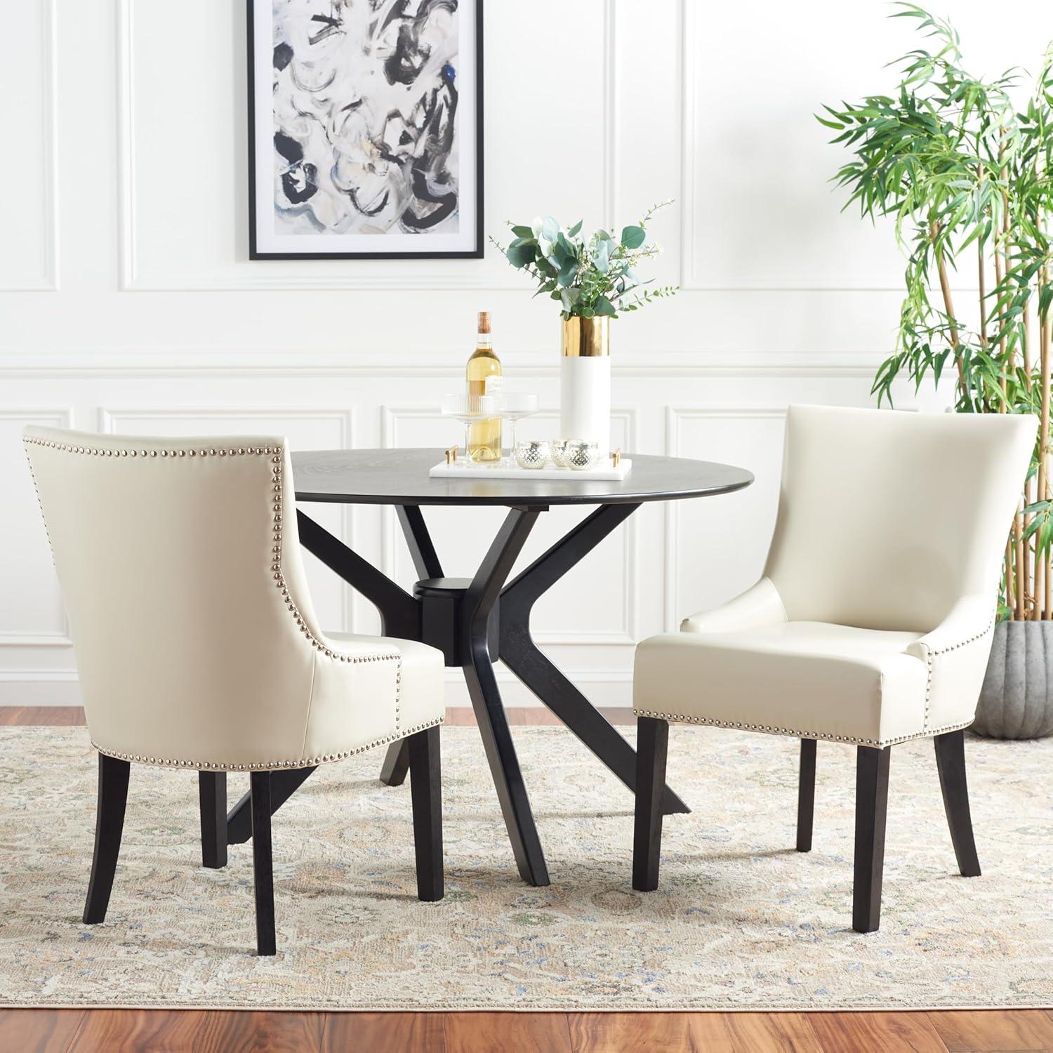 image:imageSafavieh Mercer Collection Christine Nailhead Dining Chair Set of 2Flat Cream