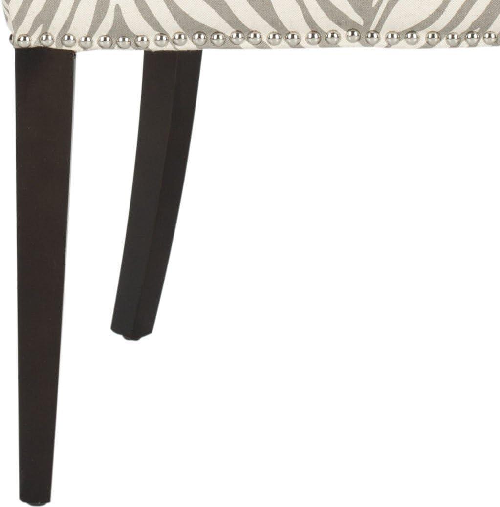 image:imageSafavieh Mercer Collection Eva and White Striped Dining Chair with Trim Nail Head GreyIvory Grey