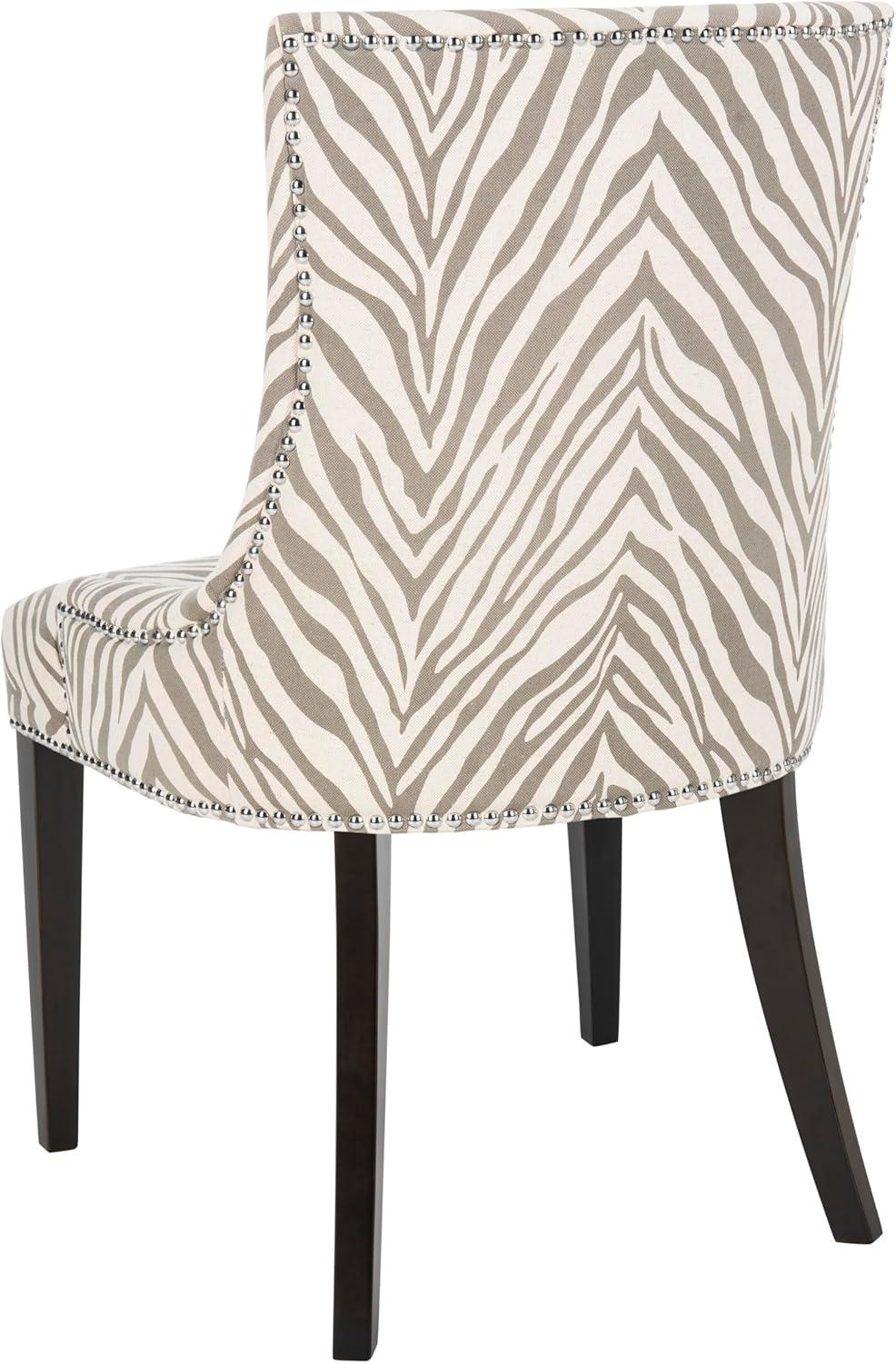image:imageSafavieh Mercer Collection Eva and White Striped Dining Chair with Trim Nail Head GreyIvory Grey