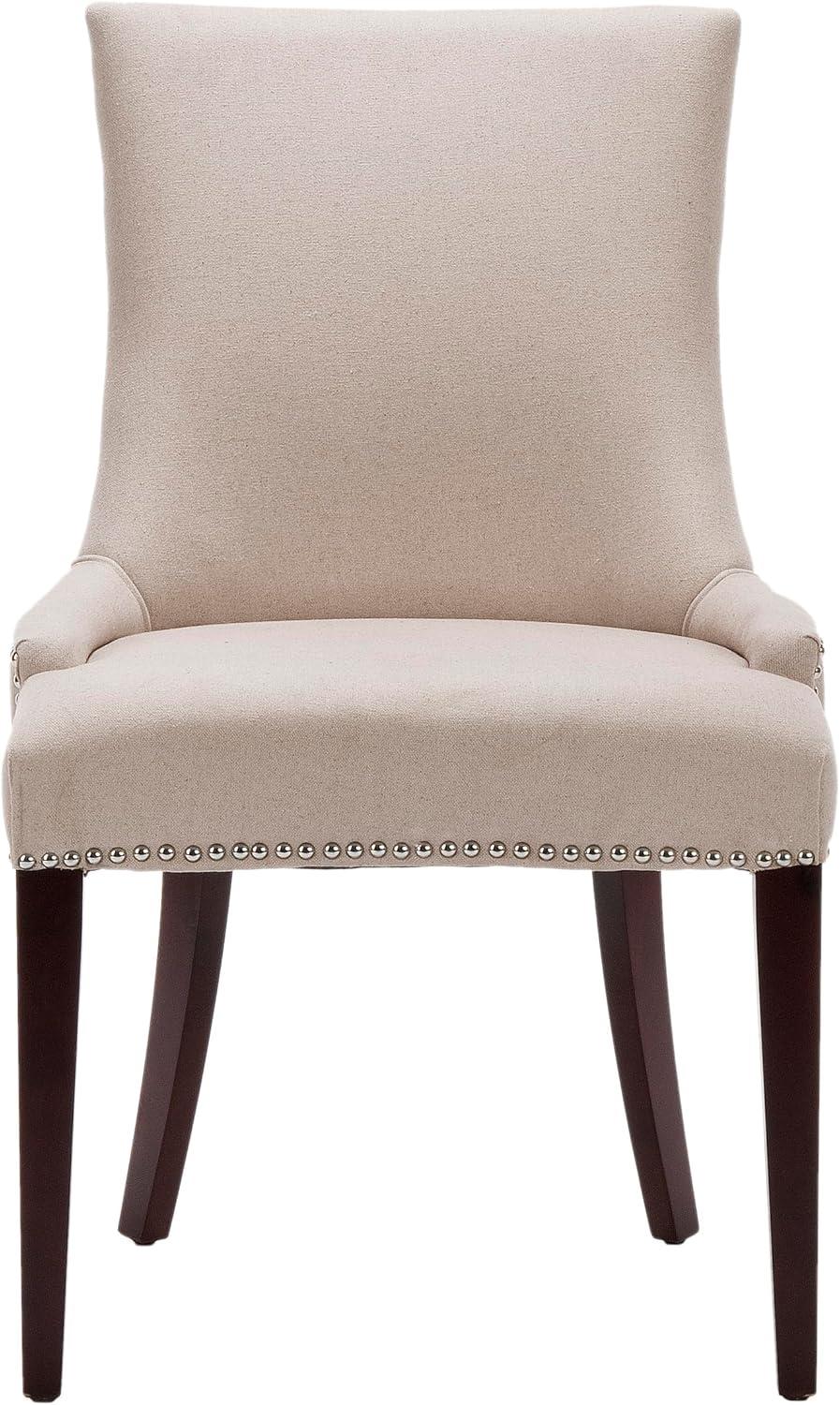 image:imageSafavieh Mercer Collection Eva and White Striped Dining Chair with Trim Nail Head GreyTaupe
