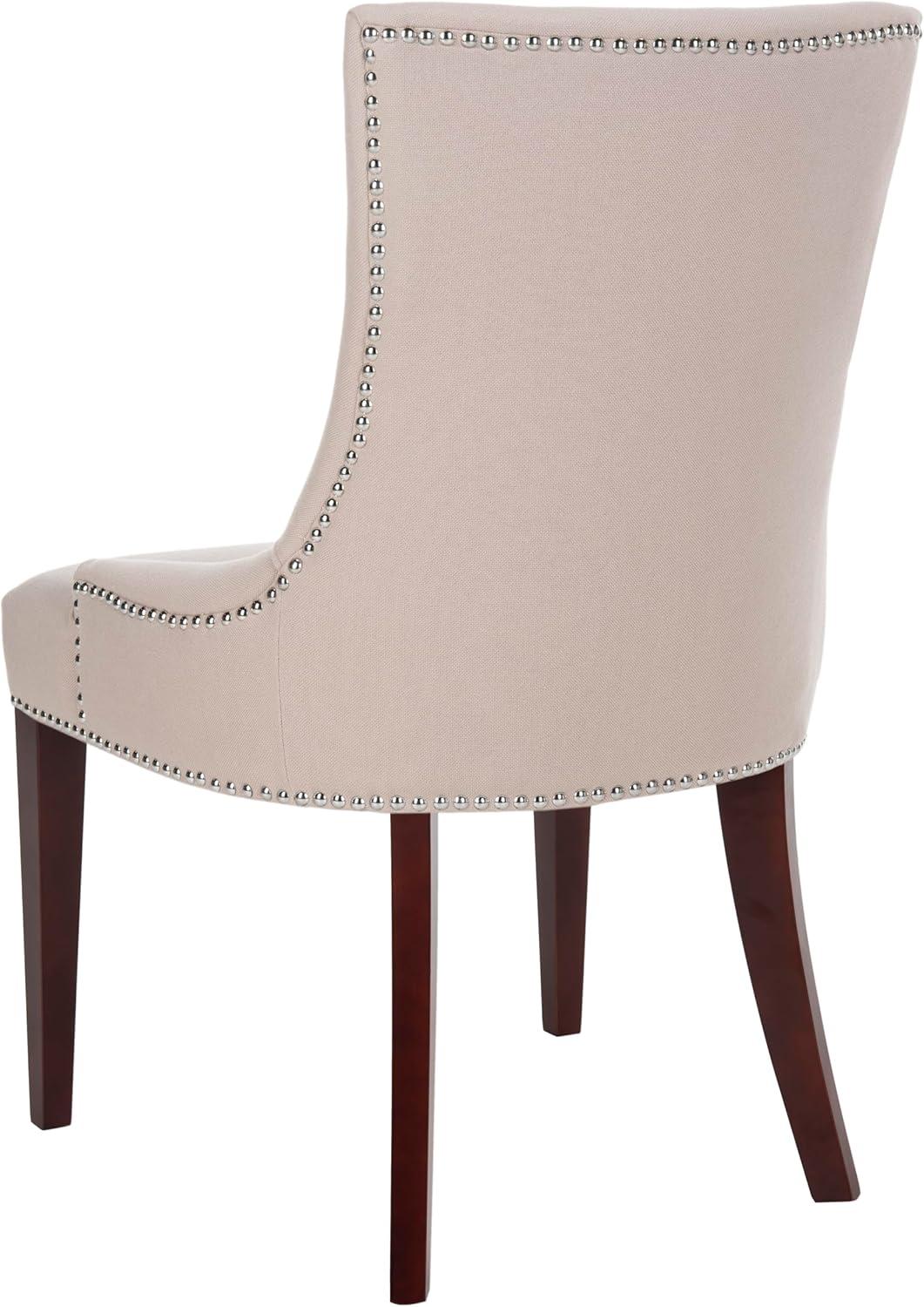 image:imageSafavieh Mercer Collection Eva and White Striped Dining Chair with Trim Nail Head GreyTaupe