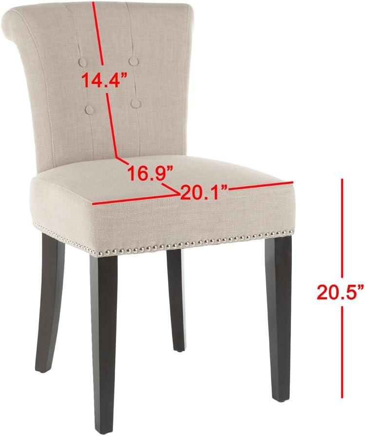 image:imageSafavieh Mercer Collection Matthew Beige Linen Dining Chair Set of 2True Taupe