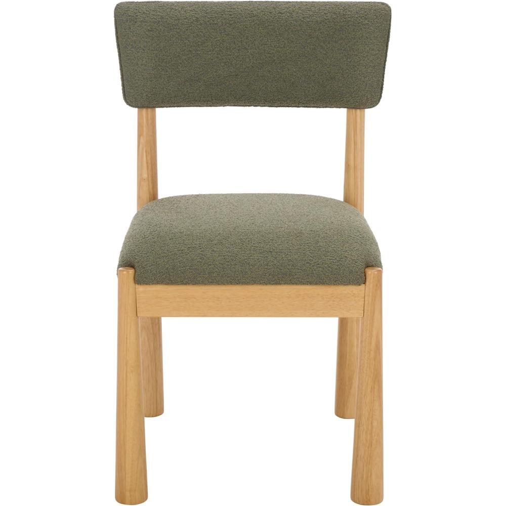 image:imageSAFAVIEH Home Collection Koki Black amp White Upholstered Dining Chair Padded Seat amp Back DCH9222CNaturalGreen