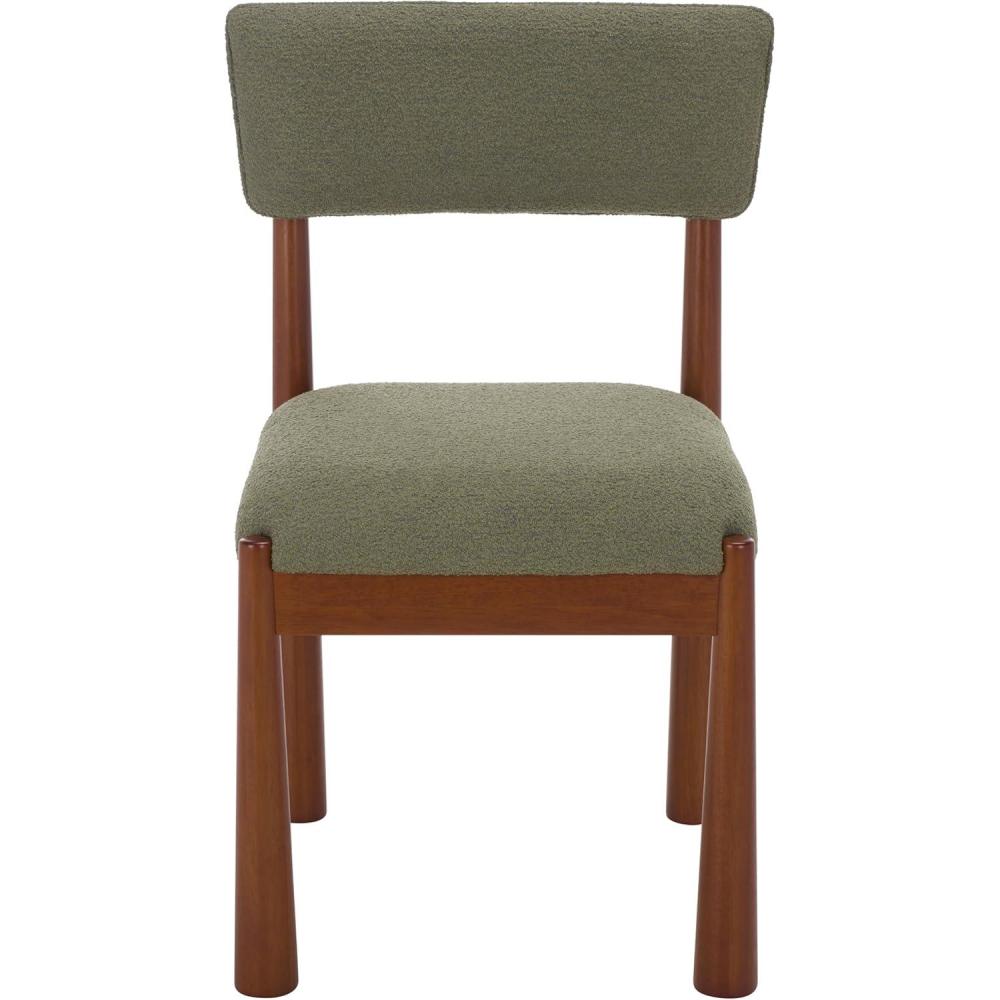 image:imageSAFAVIEH Home Collection Koki Black amp White Upholstered Dining Chair Padded Seat amp Back DCH9222CWalnutGreen