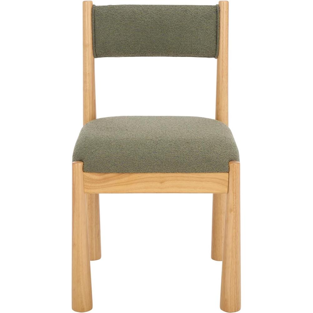 image:imageSAFAVIEH Home Collection Makiko Natural amp White Upholstered Dining Chair Padded Seat amp Back DCH9221ANaturalGreen