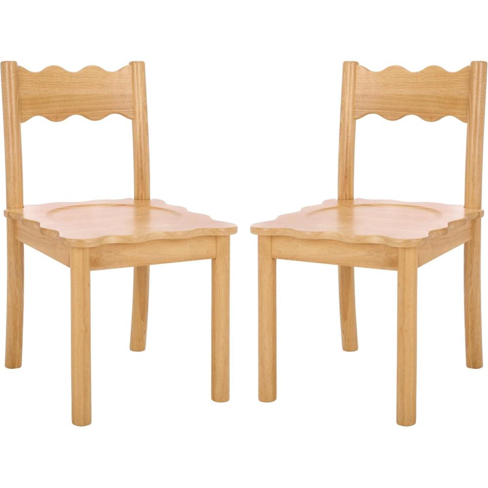 image:imageSAFAVIEH Home Collection Nolly Black Scallop Solid Wood Dining Chair Set of 2 Country Cottage Farmhouse Design DCH9219BSET2Natural