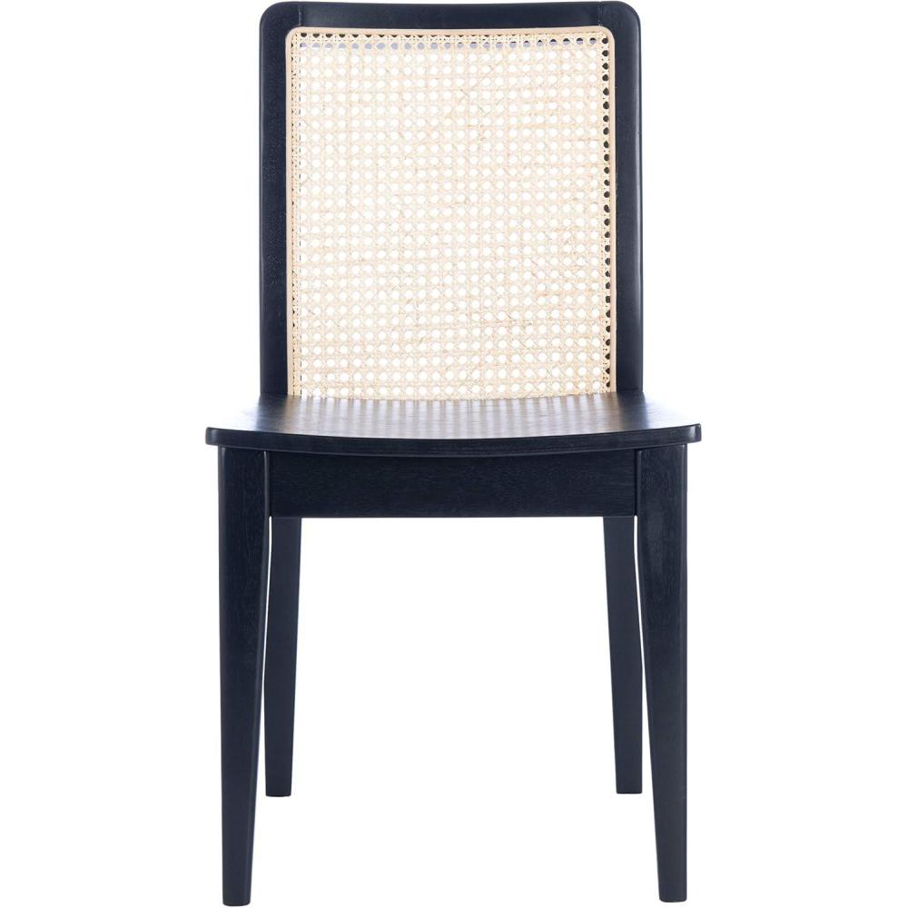 image:imageSAFAVIEH Home Collection Benicio Natural Rattan Dining Chair Set of 2 DCH1005DSET2Black  Natural