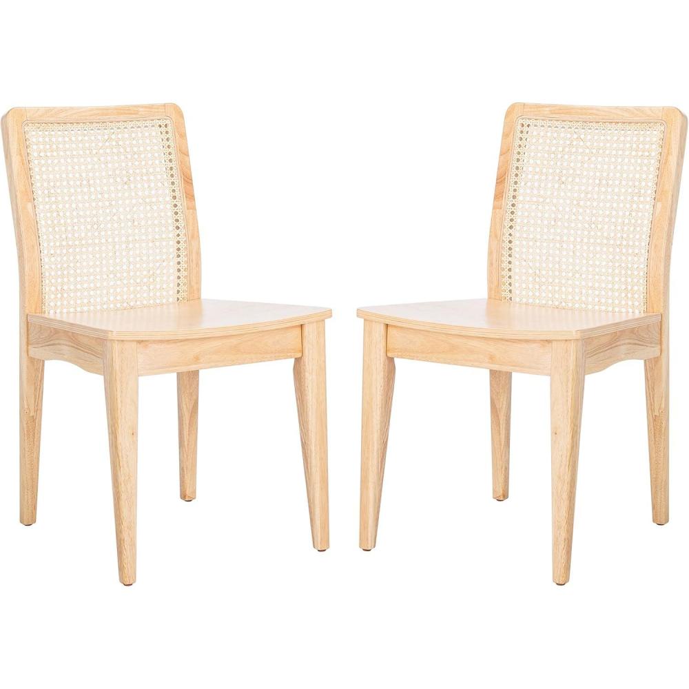 image:imageSAFAVIEH Home Collection Benicio Natural Rattan Dining Chair Set of 2 DCH1005DSET2Natural