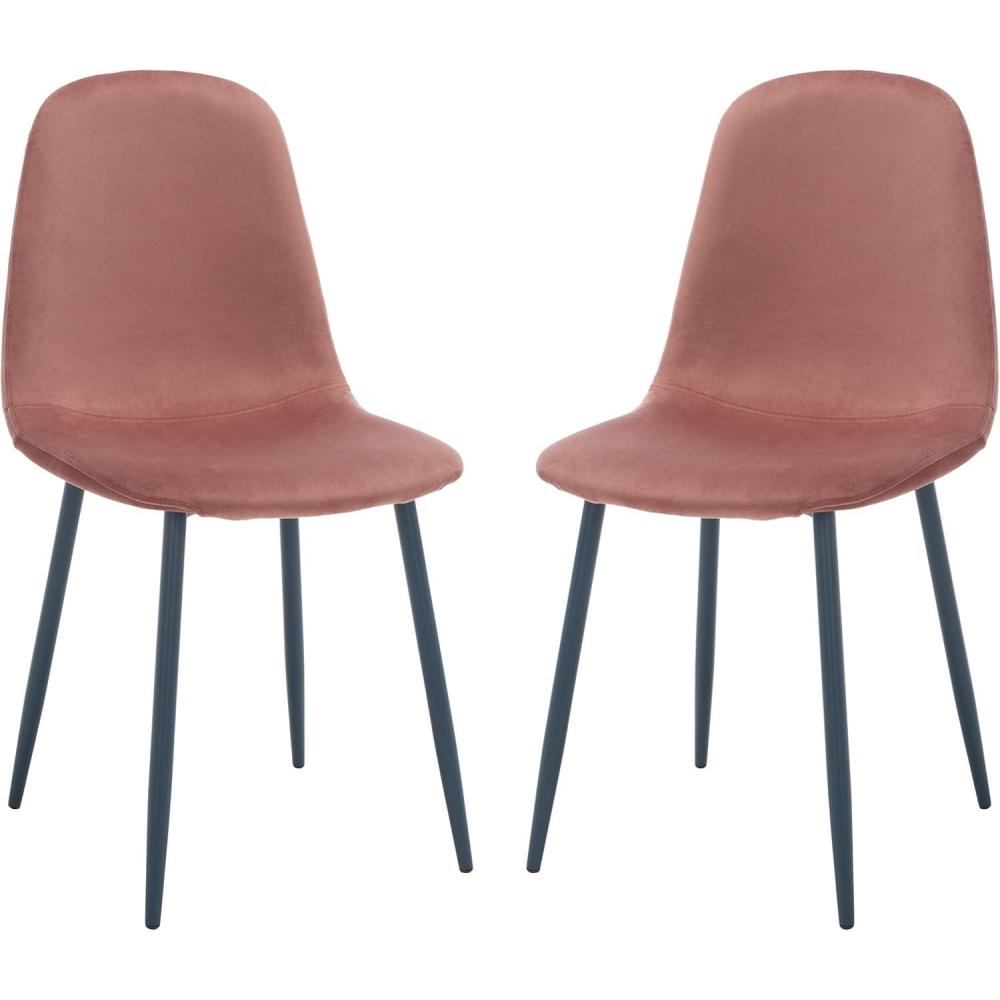 image:imageSAFAVIEH Home Collection Blaire Modern PinkDark Grey Living Room Accent Dining Chair DCH2001CSET2Pink  Dark Grey