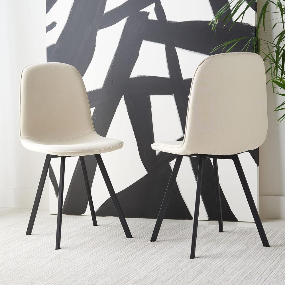 image:imageSAFAVIEH Home Collection Ellery BeigeBlack Living Room Accent Dining Chair