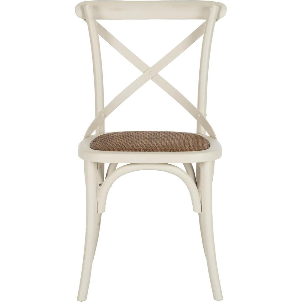 image:imageSafavieh American Homes Collection Franklin Farmhouse XBack Antique White Side ChairWhite