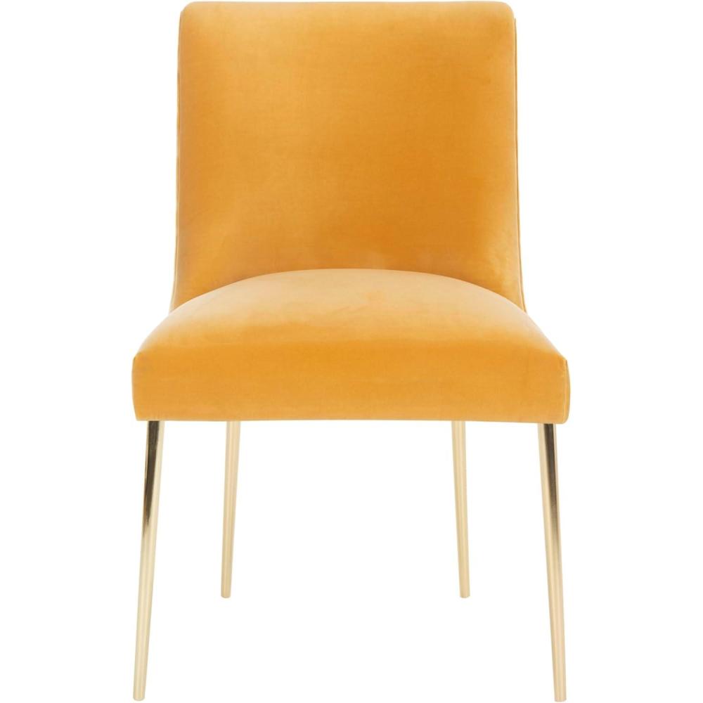 image:imageSafavieh Couture Home Nolita Glam Mustard Velvet Dining ChairMustard Brass