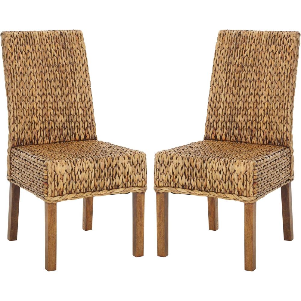 image:imageSafavieh Home Collection Aubrey Walnut Wicker Side Chair Set of 2Honey BrownGolden Brown