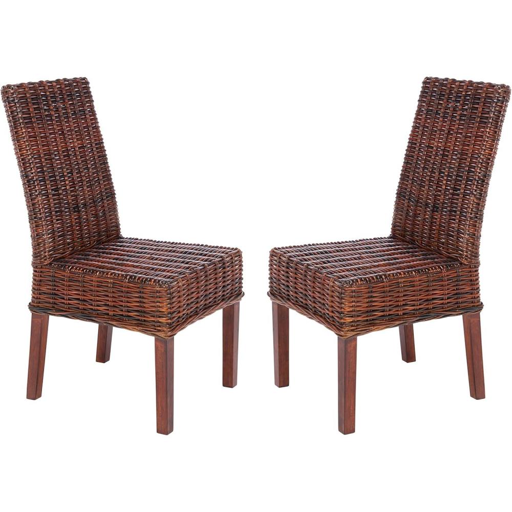 image:imageSafavieh Home Collection Aubrey Walnut Wicker Side Chair Set of 2brown