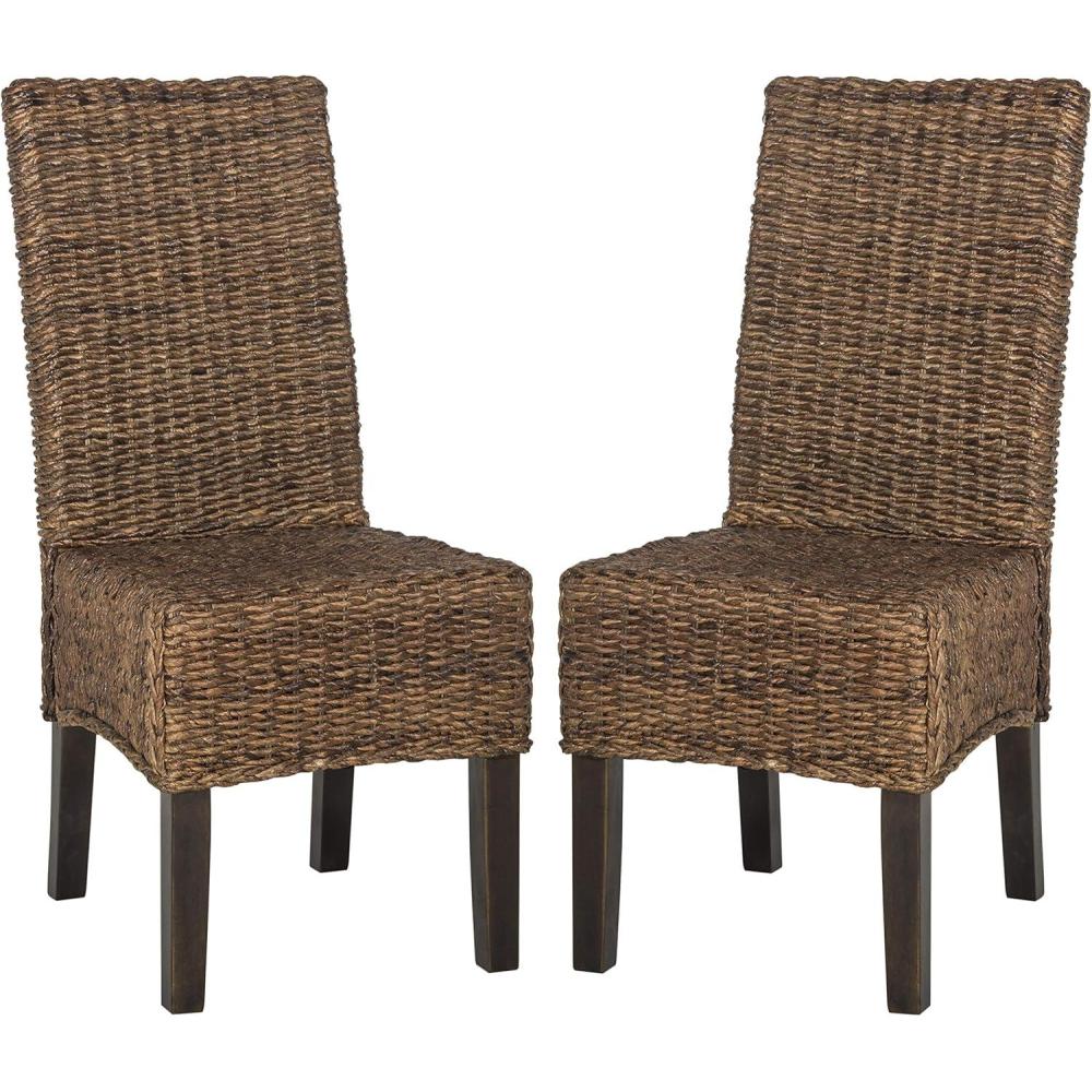 image:imageSafavieh Home Collection Avita Natural Wicker 18inch Dining ChairBrown