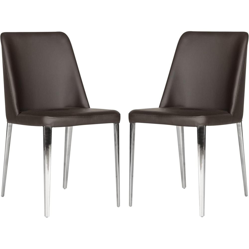 image:imageSafavieh Home Collection MidCentury Modern Baltic White Side ChairBrown
