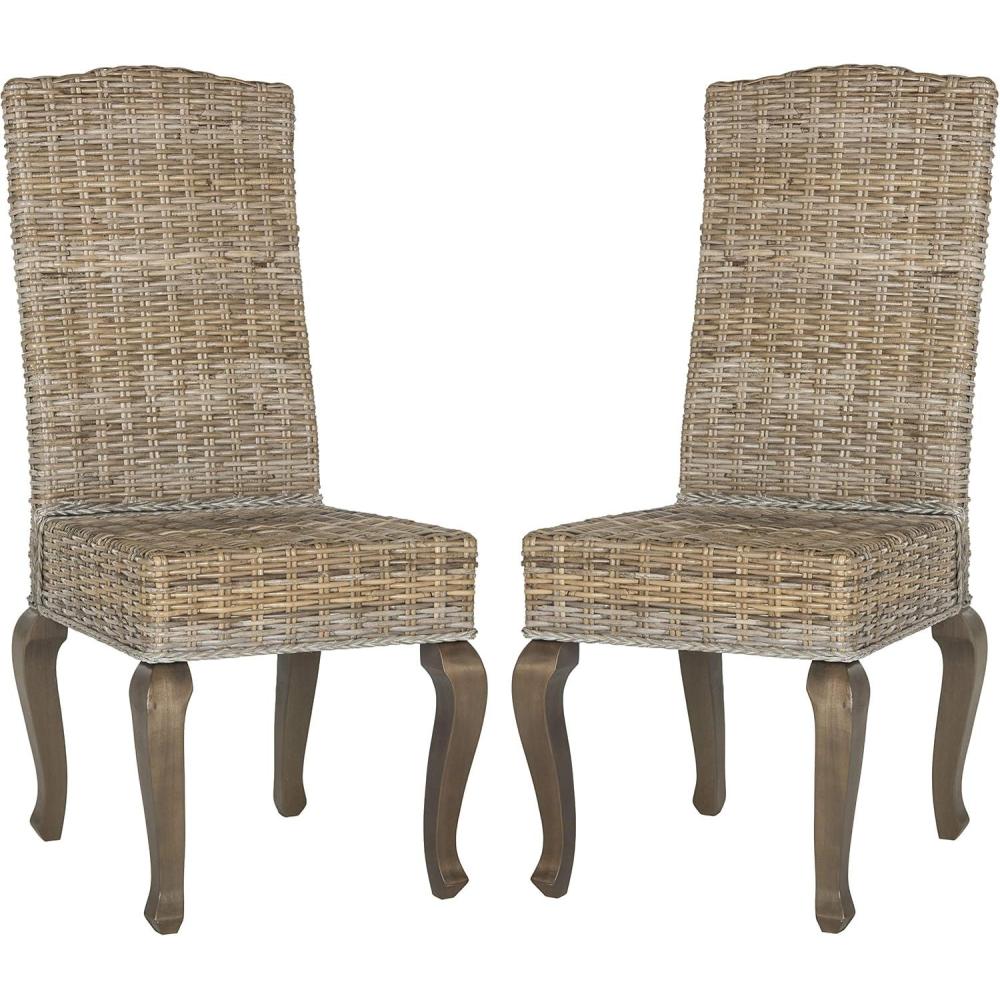 image:imageSafavieh Home Collection Milos Grey Wicker 18inch Dining ChairGrey