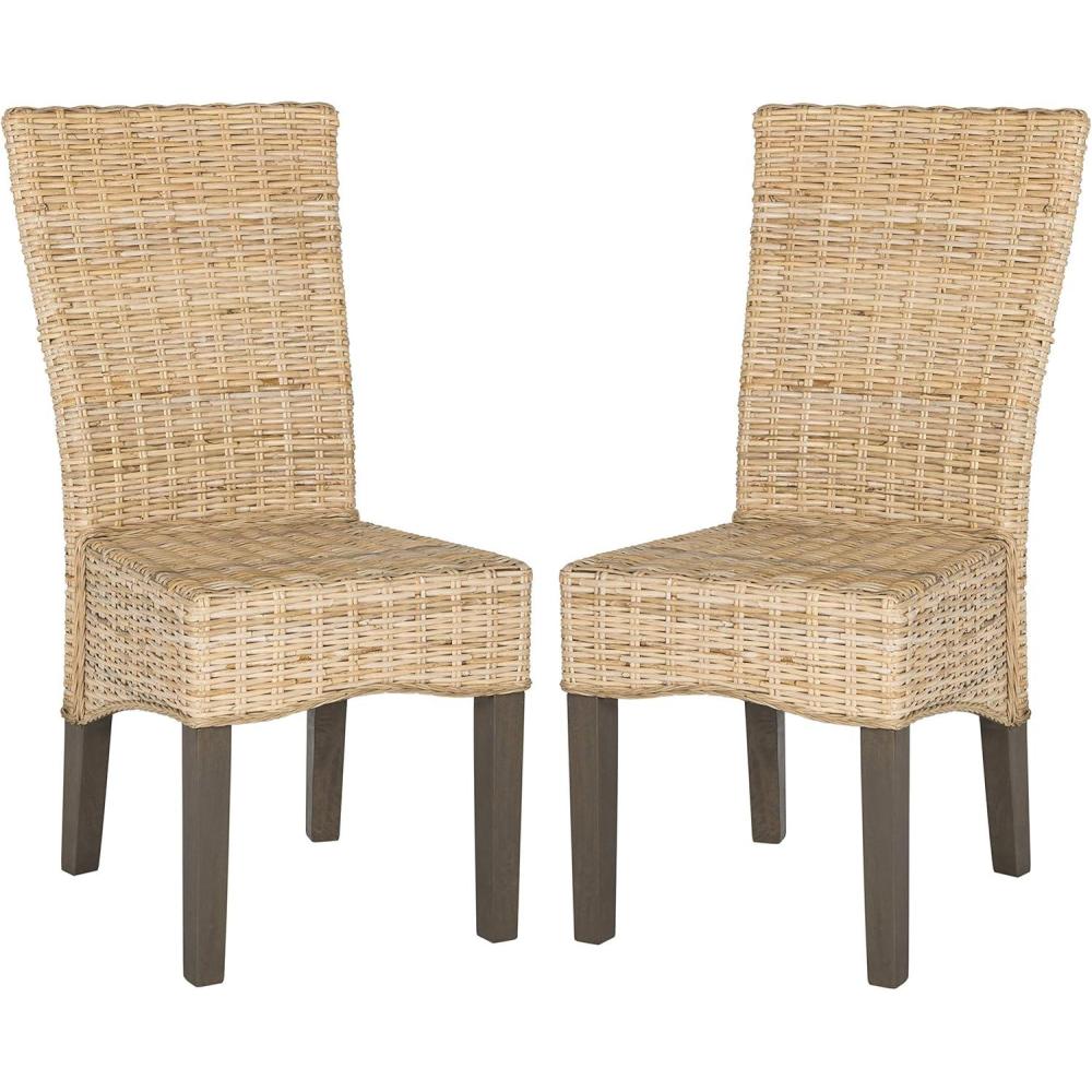 image:imageSafavieh Home Collection Ozias Grey Wicker 18inch Dining ChairNatural