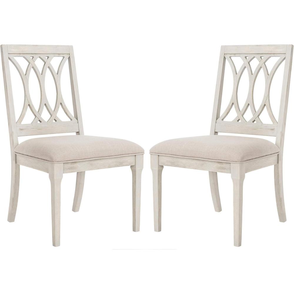 image:imageSafavieh Home Collection Selena Black Velvet and White Side Chair Set of 2Beige