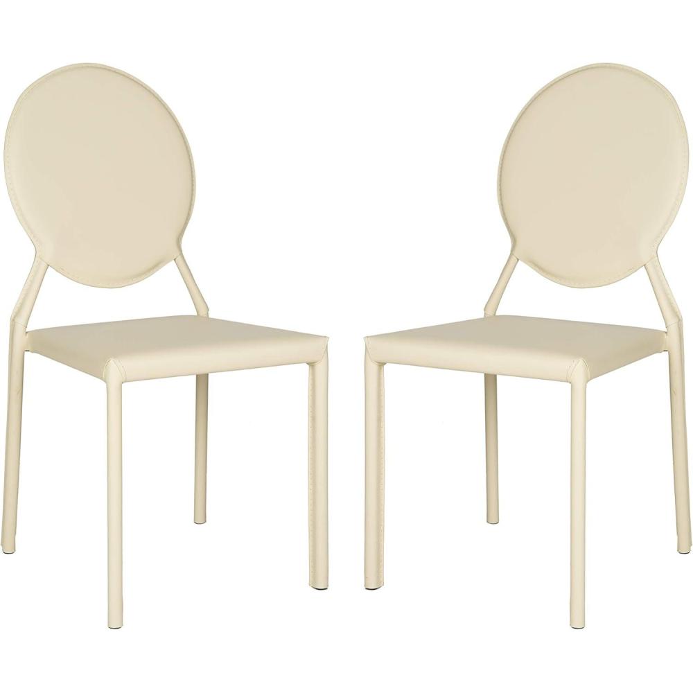 image:imageSafavieh Home Collection Warner MidCentury White Round Back Side ChairButter Cream