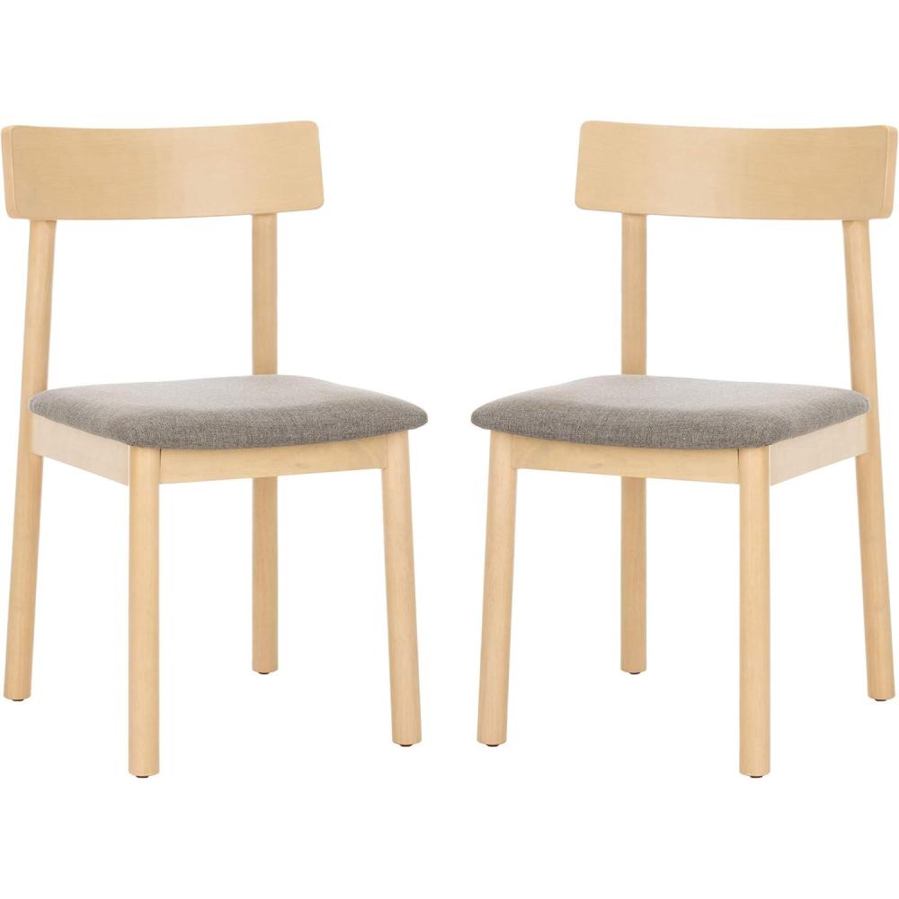 image:imageSafavieh Home Lizette Retro White Oak and Grey Cushion Dining Chair Set of 2