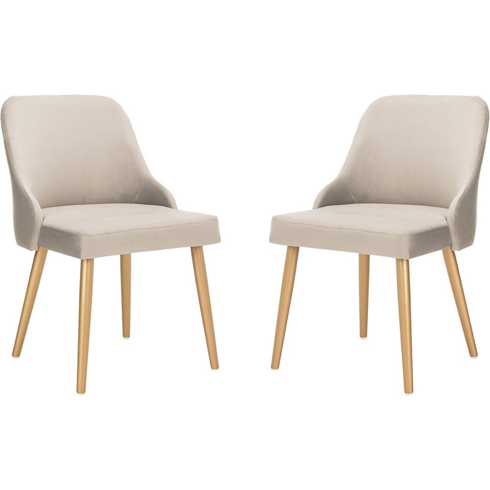 image:imageSafavieh Home Lulu MidCentury Dusty Rose Velvet and Gold Dining Chair Set of 2Grey Gold
