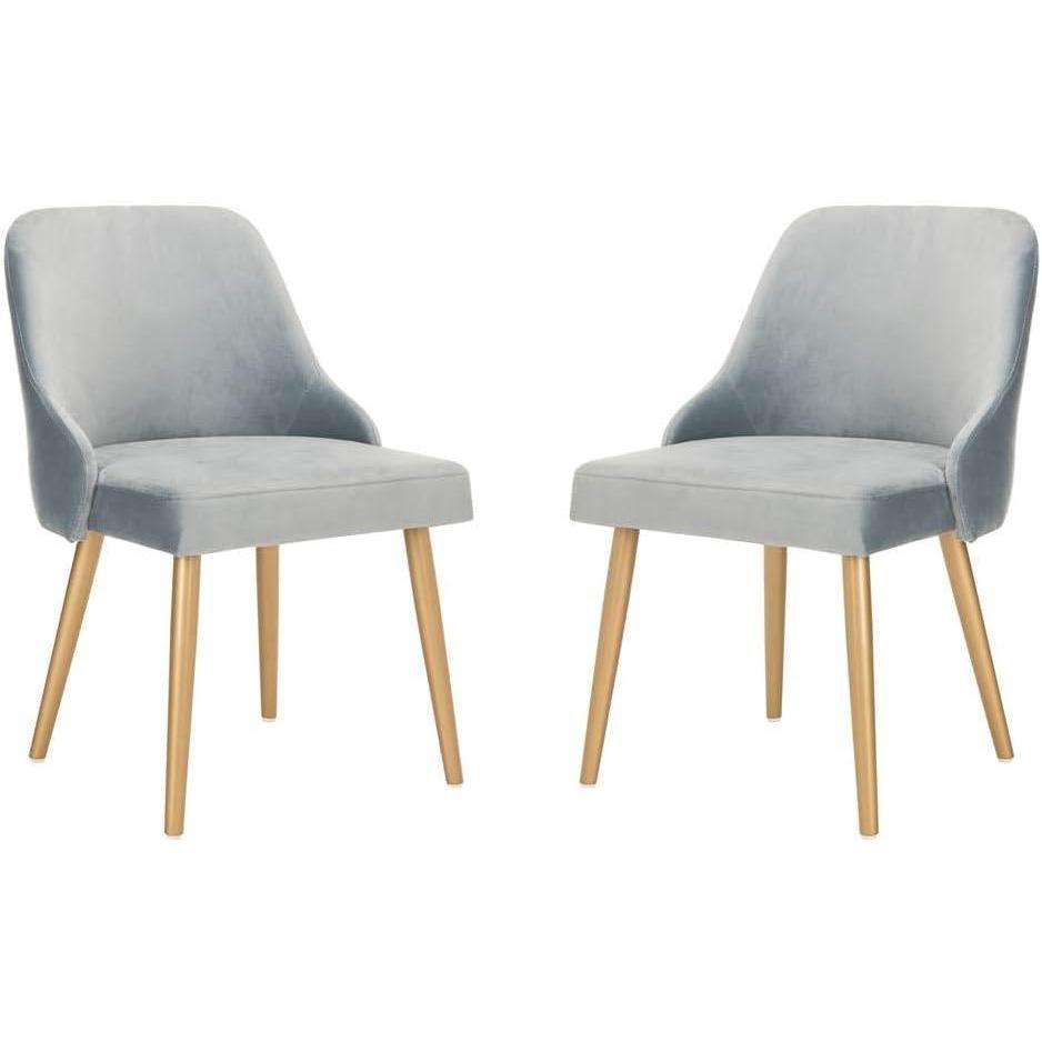image:imageSafavieh Home Lulu MidCentury Dusty Rose Velvet and Gold Dining Chair Set of 2Slate Blue Gold