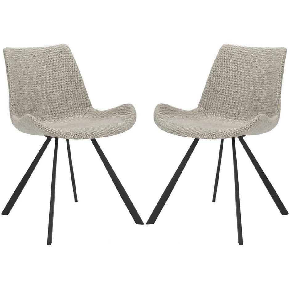 image:imageSafavieh Home Terra MidCentury Modern Black Faux Leather and Black Dining Chair Set of 2Light Grey Black