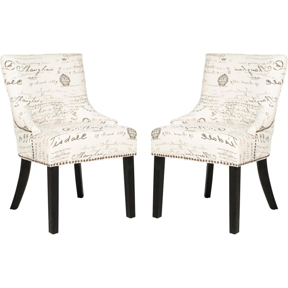 image:imageSafavieh Mercer Collection Christine Nailhead Dining Chair Set of 2White Grey
