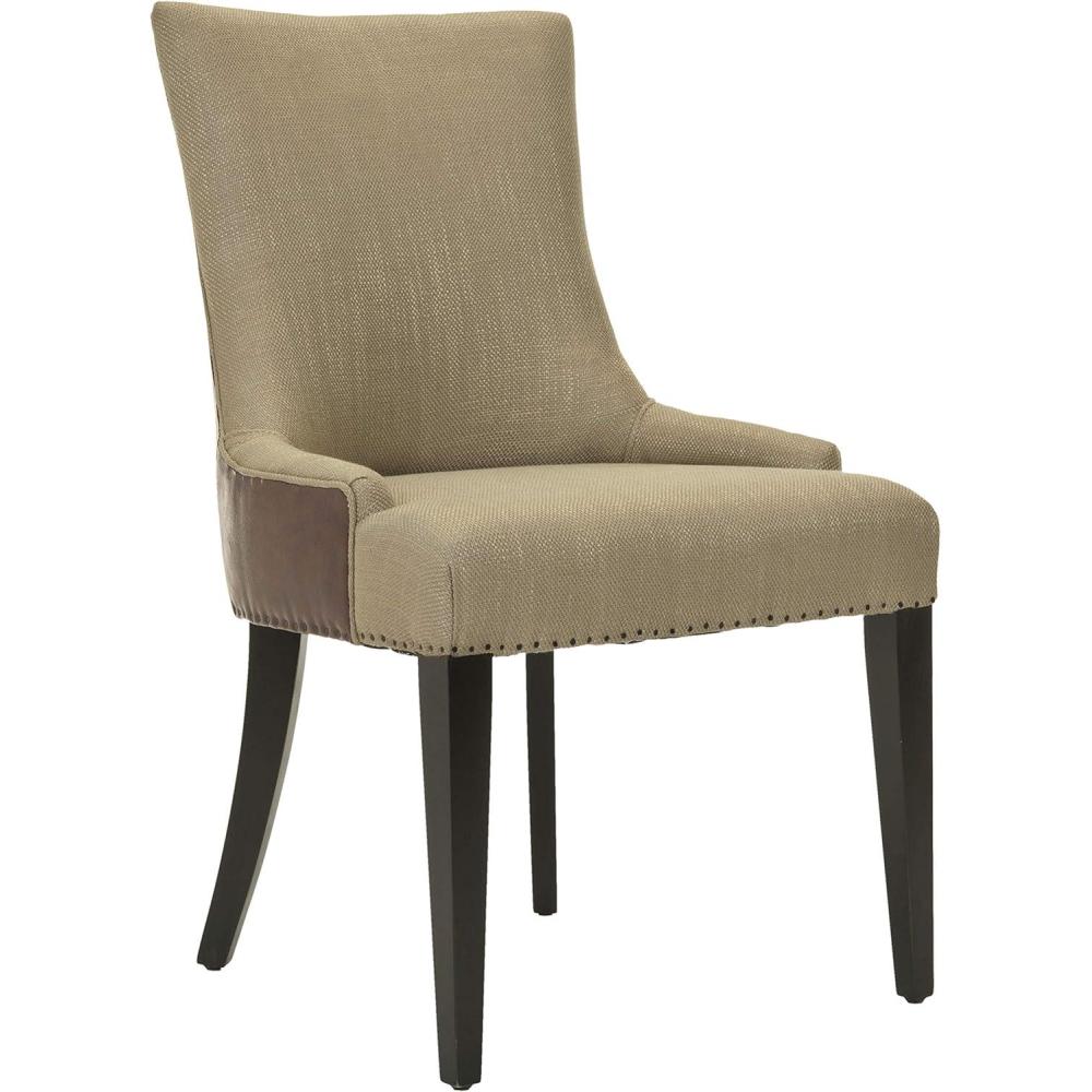 image:imageSafavieh Mercer Collection Eva and White Striped Dining Chair with Trim Nail Head GreyAntique Gold