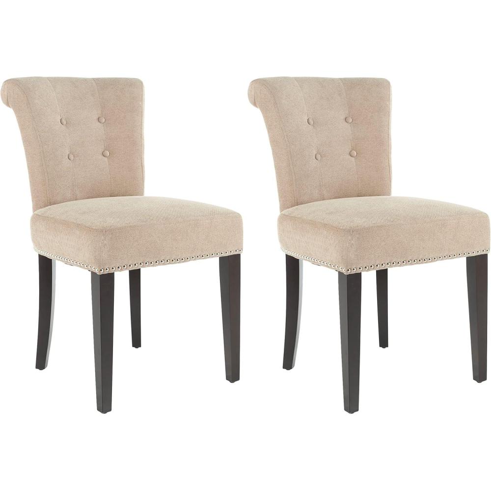 image:imageSafavieh Mercer Collection Matthew Beige Linen Dining Chair Set of 2Beige
