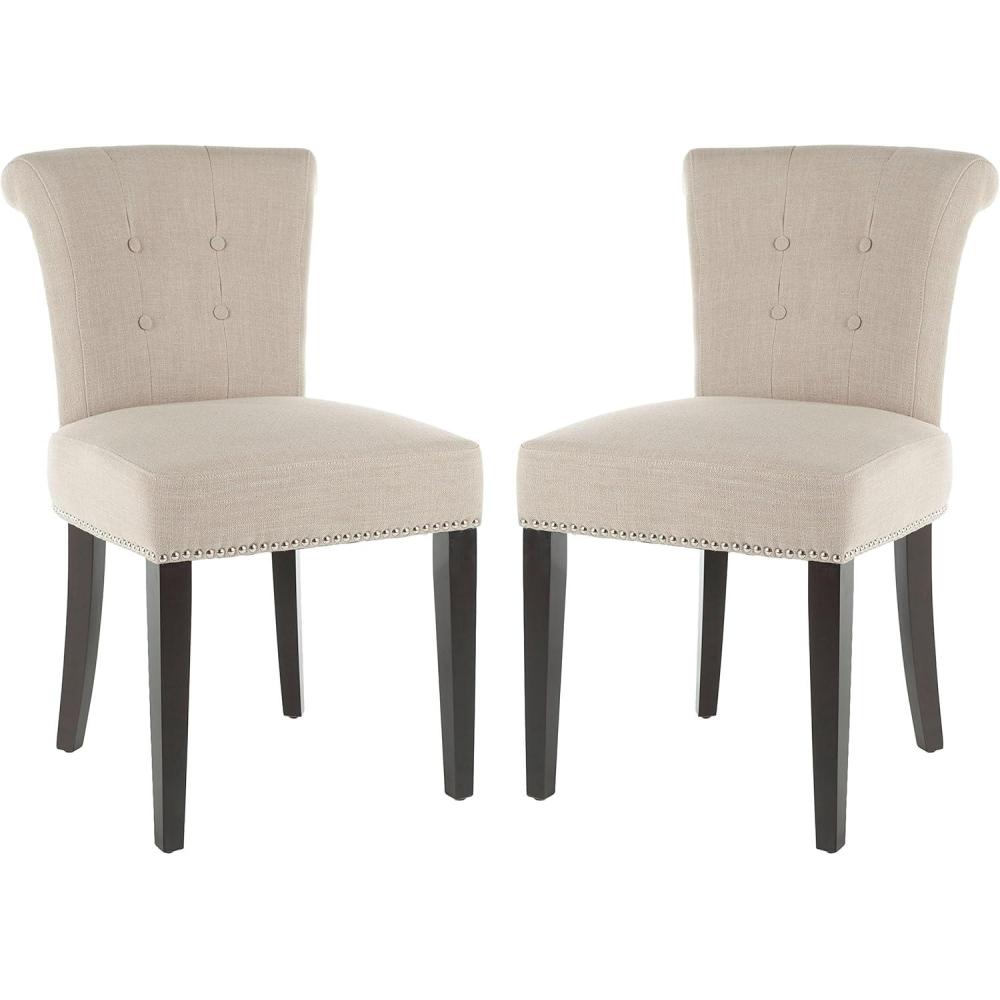 image:imageSafavieh Mercer Collection Matthew Beige Linen Dining Chair Set of 2True Taupe