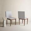 SAFAVIEH Couture Home Collection Milana Walnut Brown/Light Grey Linen Dining Chair (Set of 2) – Fully Assembled