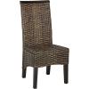SAFAVIEH Home Collection – Ilya Brown Wicker Tall Back Dining Chair Set of 2 (SEA8017C-SET2)(Brown / Multi)