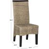 SAFAVIEH Home Collection – Ilya Brown Wicker Tall Back Dining Chair Set of 2 (SEA8017C-SET2)(Grey)