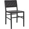 SAFAVIEH Home Collection – Kaiber Red Tan Genuine Woven Leather & Natural Solid Wood Dining Chair, Modern Woven Seat & Back (DCH1218A)(Black/Black)
