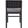 SAFAVIEH Home Collection – Kaiber Red Tan Genuine Woven Leather & Natural Solid Wood Dining Chair, Modern Woven Seat & Back (DCH1218A)(Black/Black)