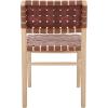 SAFAVIEH Home Collection – Kaiber Red Tan Genuine Woven Leather & Natural Solid Wood Dining Chair, Modern Woven Seat & Back (DCH1218A)(Red Tan/Natural)