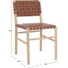 SAFAVIEH Home Collection – Kaiber Red Tan Genuine Woven Leather & Natural Solid Wood Dining Chair, Modern Woven Seat & Back (DCH1218A)(Red Tan/Natural)